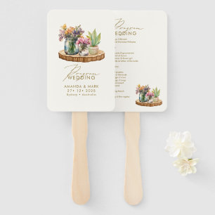Éventail Fleur sauvage Mason Jar Boho mariage bohème