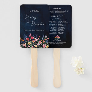 Éventail Fleur sauvage Rustic Country Boho Wedding Programm