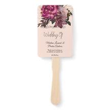 Fleurs Bourgogne Mariage Ventilateur à main