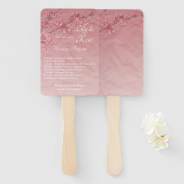 Éventail Fleurs de Cerisier rose Programme de mariage Fans