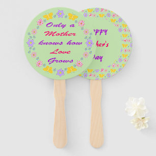 Éventail Fleurs de Fête des Mères et Papillons personnalisé