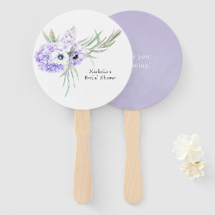 Éventail Fleurs Violet Pastel