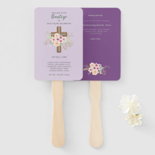 Éventail Floral Cross BAUTIZO Bautismo Baptism Programme