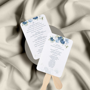 Éventail Floral Dusty Blue Foliage Mariage programme de cér