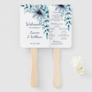 Éventail Floral marine bleu-duvet