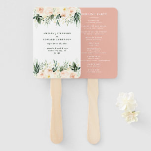 Éventail Flore brune, pêche et mariage de feuillage
