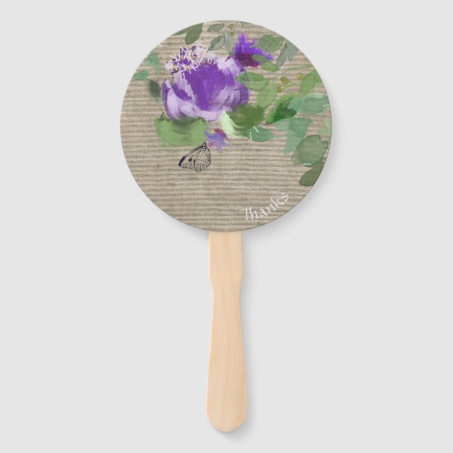 Éventail Flores elegantes  violeta (Devant)