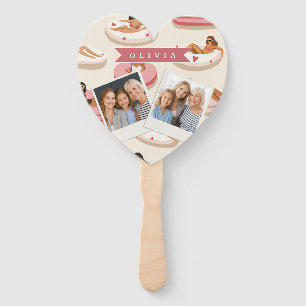Éventail Flotteur de piscine rose mignon personnalisé esthé