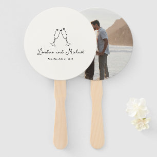 Éventail Flûtes dessinées à la main Doodle Mariage Moderne