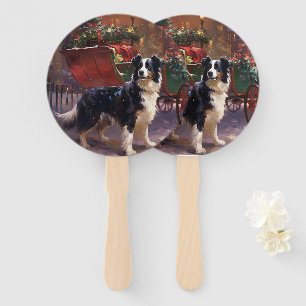 Éventail Frontière Collie Festive de Noël