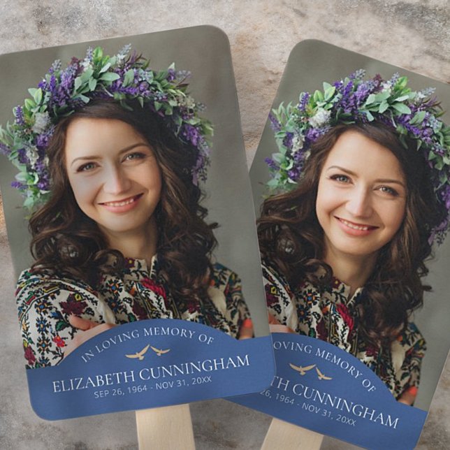 Éventail Funérailles commémoratives Oiseaux classiques Phot (Créateur téléchargé)