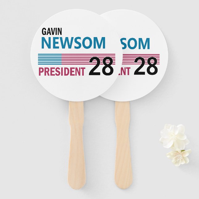 Éventail Gavin Newsom 2028 (Devant et derrière)