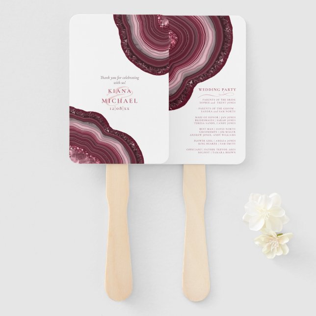 Éventail Géode d'âge Parties scintillant de mariage fête de (Devant et derrière)