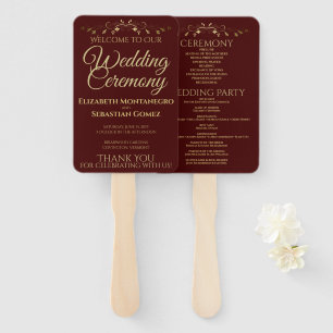 Éventail Gold & Auburn Élégant programme de mariage floriss