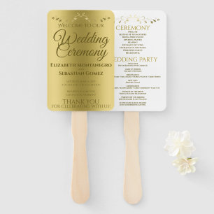 Éventail Gold Gradient Élégant programme de mariage floriss