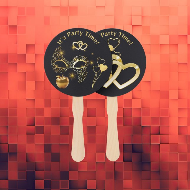 Éventail Gold Masquerade C'est l'heure de la fête | (Créateur téléchargé)