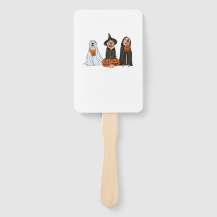 Éventail Golden Retriever Ghost Halloween Tricoter Ou Treat