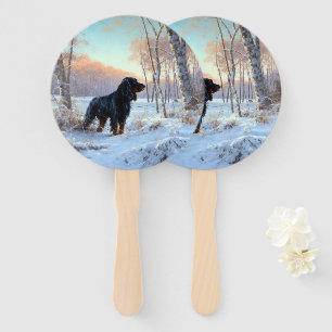 Éventail Gordon Setter Qu'il neige Noël