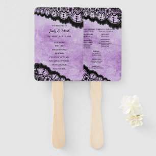 Éventail Gothique Purple Grunge Black Lace Programme de mar