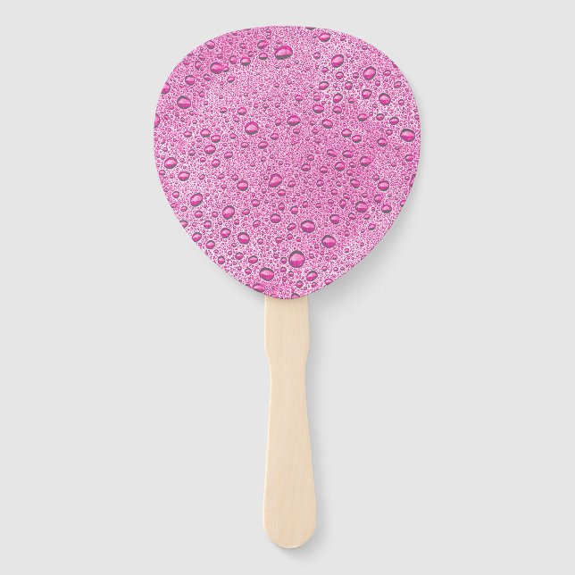 Éventail gouttelettes d'eau roses chaudes (Devant)