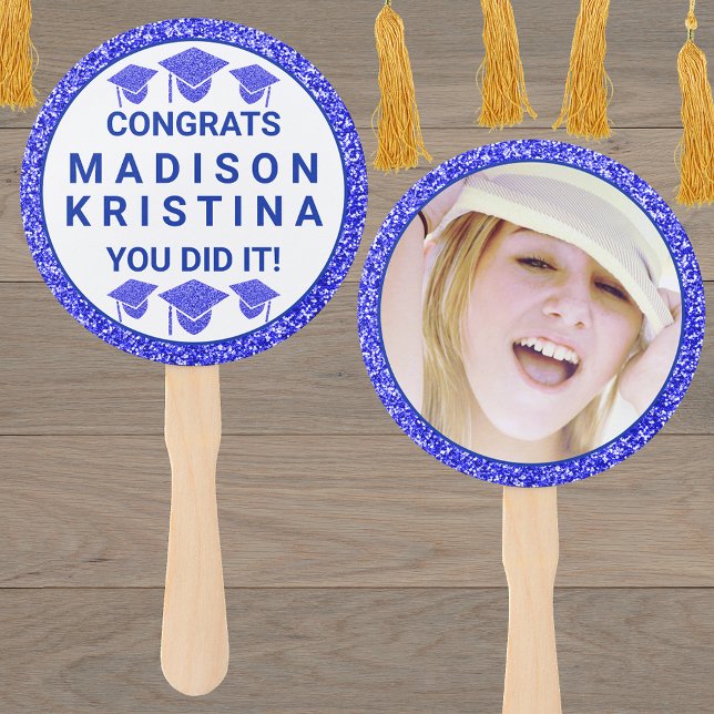 Éventail Grad Glam Marine Casquette Simple Élégant Photo (Créateur téléchargé)