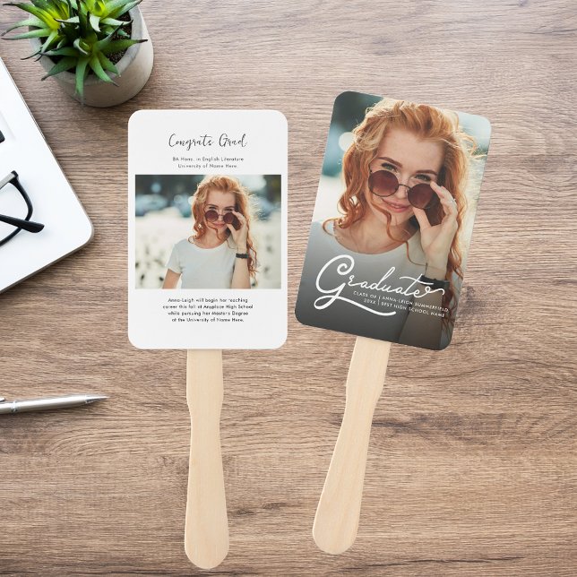 Éventail Graduation 2025 Graduate Photo Grad Faire-part (Graduation 2025 Graduate Photo Grad Announcement Hand Fan)