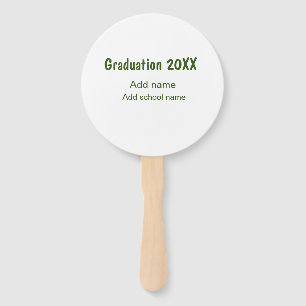 Éventail Graduation 20XX ajouter nom année école vert moder