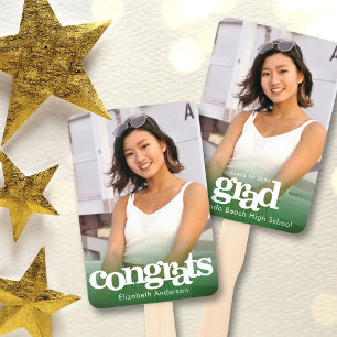 Éventail Graduation photo chic simple vert moderne gardien