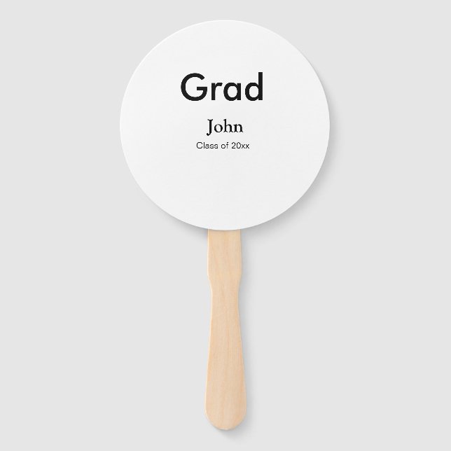 Éventail grand garçon ajouter nom félicitations date année  (Devant)
