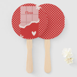 Éventail Gras Red Heart Love Design - Parfait pour Gi perso