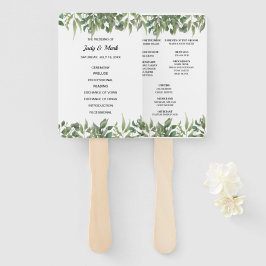 Éventail Green Feuille Green Foliage Programme de mariage