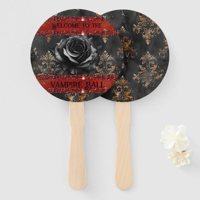 Éventail Halloween éffrayant vampire (Devant et derrière)