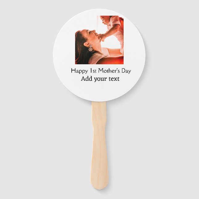 Éventail Happy 1st Mother's Day meilleure maman jamais ajou (Devant)