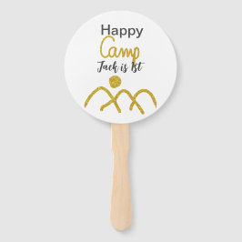 Éventail Happy camping camper one birthday kids golden sun