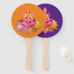 Éventail Happy Diwali - Deepalavi Lakshmi Goddess 4