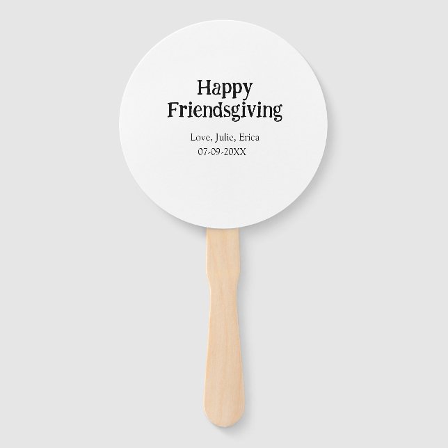 Éventail Happy friendsgiving add name with love date simple (Devant)