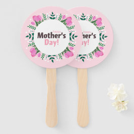 Éventail Happy Mother's Day  Pink Tulips
