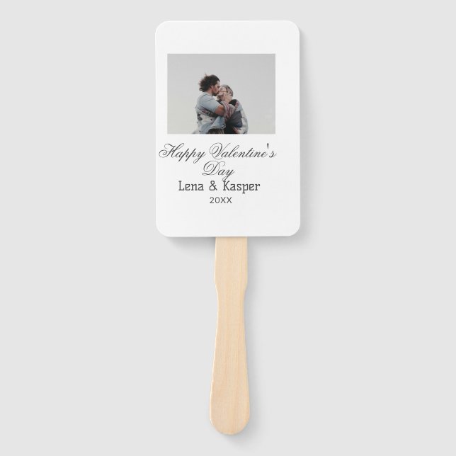 Éventail Happy Valentine's day couple photo modern simple t (Devant)