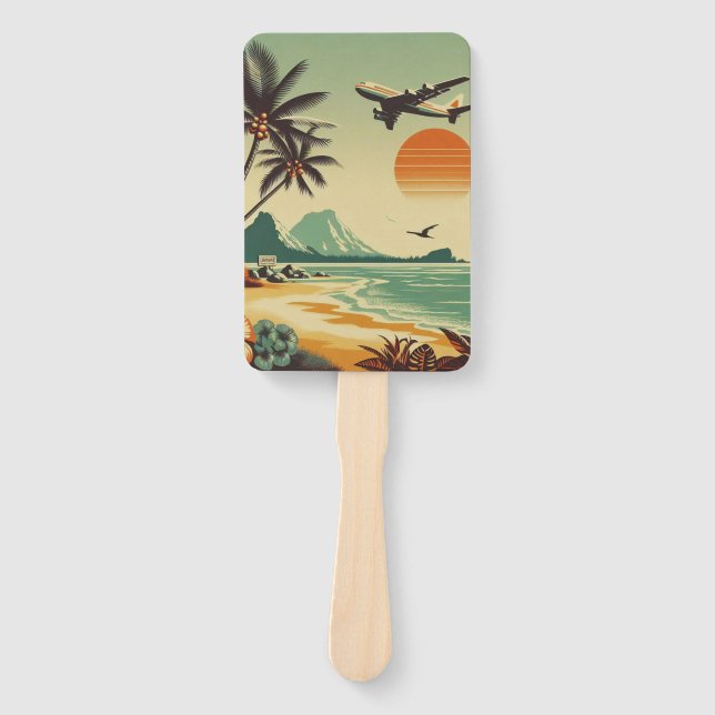 Éventail Hawaï vintage/tropical (Devant)