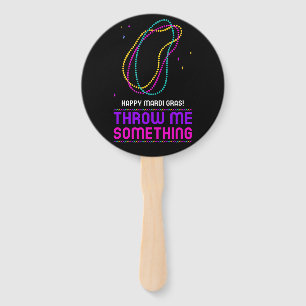 Éventail Heureux Mardi Gras Perles Fan