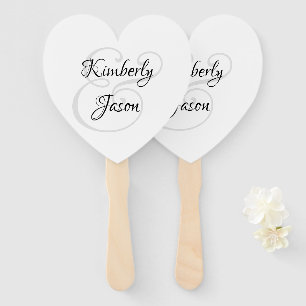 Éventail His & Her Script Names, Black & Grey