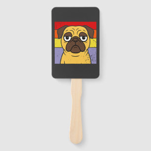 Éventail Humour pour amateur de chien Pug rétro sarcastique