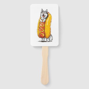 Éventail Husky Hot Dog � Costume alimentaire drôle