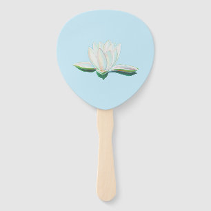 Éventail Illustration de la fleur de lotus blanc