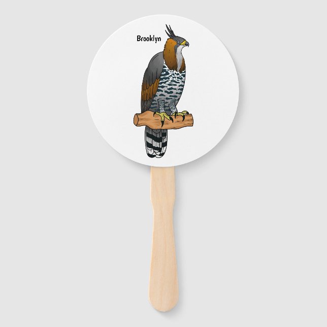 Éventail Illustration de l'aigle à faucon orné (Devant)
