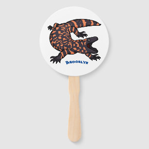 Éventail Illustration de lézard géant affamé