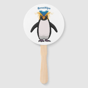 Éventail Illustration de mignon macaroni pingouin