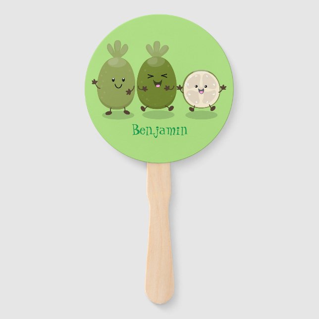 Éventail Illustration de mignonne guava feijoa (Devant)