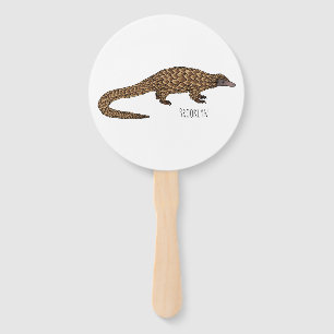 Éventail Illustration de pangolin à queue longue