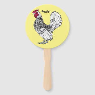 Éventail Illustration de poulet Sebright